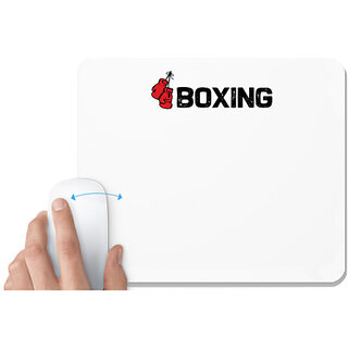                       UDNAG White Mousepad 'Boxing | Boxing 1' for Computer / PC / Laptop [230 x 200 x 5mm]                                              