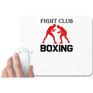                       UDNAG White Mousepad 'Boxing | Fight club copy' for Computer / PC / Laptop [230 x 200 x 5mm]                                              