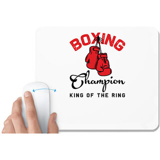                       UDNAG White Mousepad 'Boxing | Boxing champion' for Computer / PC / Laptop [230 x 200 x 5mm]                                              