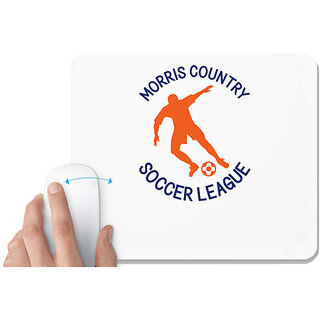                       UDNAG White Mousepad 'Football | Morris' for Computer / PC / Laptop [230 x 200 x 5mm]                                              