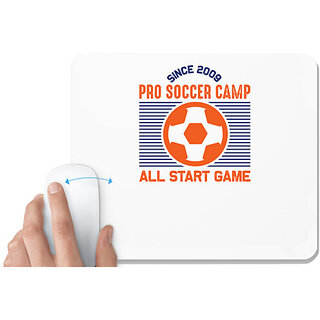                       UDNAG White Mousepad 'Football | Pro soccer' for Computer / PC / Laptop [230 x 200 x 5mm]                                              
