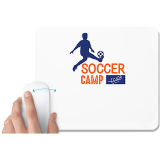                       UDNAG White Mousepad 'Football | Soccer camp' for Computer / PC / Laptop [230 x 200 x 5mm]                                              