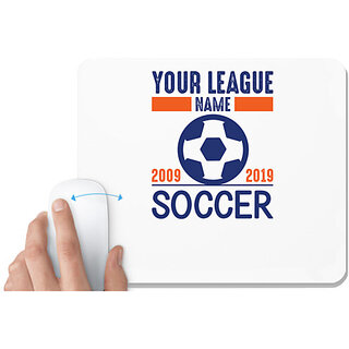                       UDNAG White Mousepad 'Football | Your league' for Computer / PC / Laptop [230 x 200 x 5mm]                                              