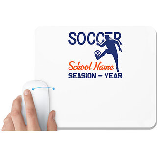                       UDNAG White Mousepad 'Football | Soccer' for Computer / PC / Laptop [230 x 200 x 5mm]                                              