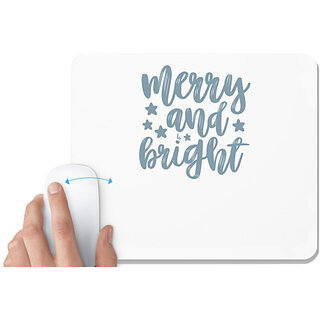                       UDNAG White Mousepad 'Christmas | merry and bright3' for Computer / PC / Laptop [230 x 200 x 5mm]                                              