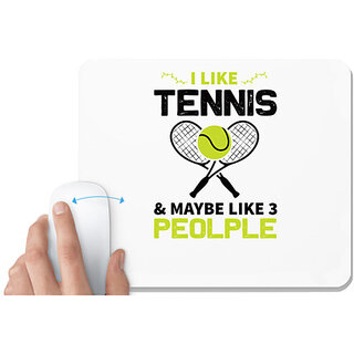                      UDNAG White Mousepad 'Tennis | I like copy' for Computer / PC / Laptop [230 x 200 x 5mm]                                              