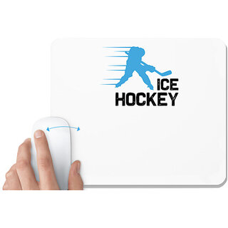                      UDNAG White Mousepad 'Hockey | Ice' for Computer / PC / Laptop [230 x 200 x 5mm]                                              