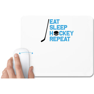                       UDNAG White Mousepad 'Hockey | eat' for Computer / PC / Laptop [230 x 200 x 5mm]                                              