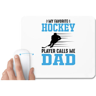                       UDNAG White Mousepad 'Hockey | My favorite' for Computer / PC / Laptop [230 x 200 x 5mm]                                              