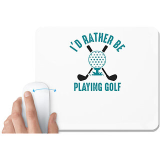                       UDNAG White Mousepad 'Hockey | I'd rather' for Computer / PC / Laptop [230 x 200 x 5mm]                                              