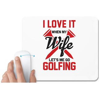                       UDNAG White Mousepad 'Golf | I love' for Computer / PC / Laptop [230 x 200 x 5mm]                                              