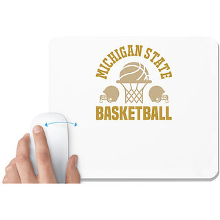                       UDNAG White Mousepad 'Basketball | Michigan' for Computer / PC / Laptop [230 x 200 x 5mm]                                              