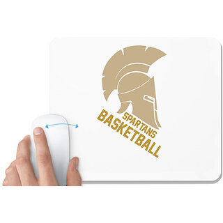                       UDNAG White Mousepad 'Basketball | spartans' for Computer / PC / Laptop [230 x 200 x 5mm]                                              