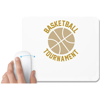                       UDNAG White Mousepad 'Basketball | Basketball tournament' for Computer / PC / Laptop [230 x 200 x 5mm]                                              