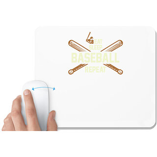                       UDNAG White Mousepad 'Baseball | Eat copy 3' for Computer / PC / Laptop [230 x 200 x 5mm]                                              