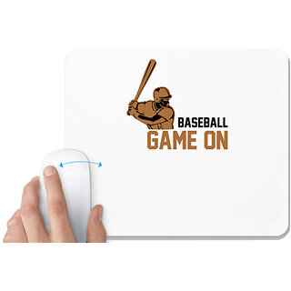                       UDNAG White Mousepad 'Baseball | Baseball game' for Computer / PC / Laptop [230 x 200 x 5mm]                                              