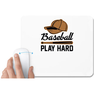                       UDNAG White Mousepad 'Baseball | Baseball play' for Computer / PC / Laptop [230 x 200 x 5mm]                                              