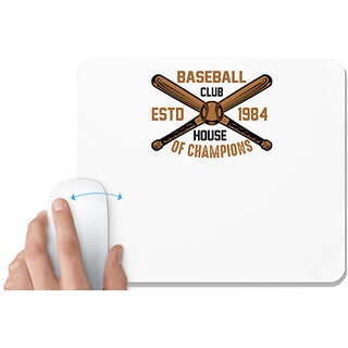                       UDNAG White Mousepad 'Baseball | Baseball copy' for Computer / PC / Laptop [230 x 200 x 5mm]                                              