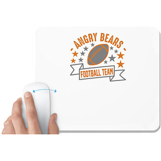                       UDNAG White Mousepad 'Football | Angry Bears' for Computer / PC / Laptop [230 x 200 x 5mm]                                              