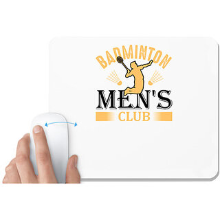                       UDNAG White Mousepad 'Baseball | Badminton men's' for Computer / PC / Laptop [230 x 200 x 5mm]                                              