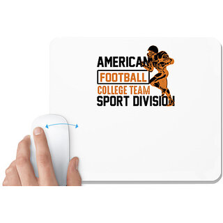                       UDNAG White Mousepad 'Football | American Football college' for Computer / PC / Laptop [230 x 200 x 5mm]                                              