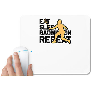                       UDNAG White Mousepad 'Badminton | Eat copy 2' for Computer / PC / Laptop [230 x 200 x 5mm]                                              