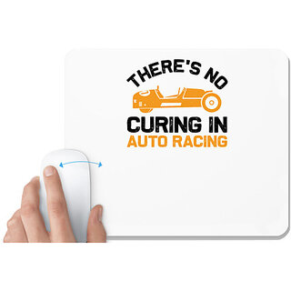                       UDNAG White Mousepad 'Racing | There's no' for Computer / PC / Laptop [230 x 200 x 5mm]                                              