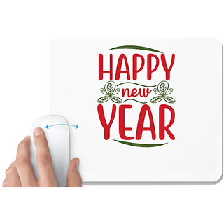                       UDNAG White Mousepad 'Christmas | Happy new year' for Computer / PC / Laptop [230 x 200 x 5mm]                                              
