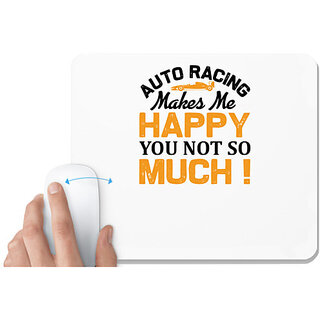                       UDNAG White Mousepad 'Racing | Auto' for Computer / PC / Laptop [230 x 200 x 5mm]                                              