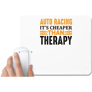                       UDNAG White Mousepad 'Racing | Auto racing' for Computer / PC / Laptop [230 x 200 x 5mm]                                              