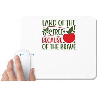                       UDNAG White Mousepad 'Christmas | Land of the free because of the brave' for Computer / PC / Laptop [230 x 200 x 5mm]                                              
