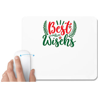                       UDNAG White Mousepad 'Christmas | best wisehs' for Computer / PC / Laptop [230 x 200 x 5mm]                                              