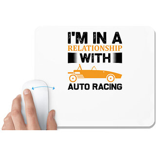                       UDNAG White Mousepad 'Racing | I'm in' for Computer / PC / Laptop [230 x 200 x 5mm]                                              