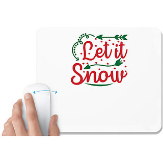                       UDNAG White Mousepad 'Christmas | let it snow' for Computer / PC / Laptop [230 x 200 x 5mm]                                              