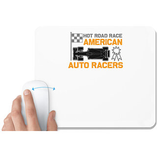                       UDNAG White Mousepad 'Vintage | Hot road' for Computer / PC / Laptop [230 x 200 x 5mm]                                              