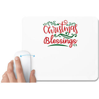                       UDNAG White Mousepad 'Christmas | christmas blessings' for Computer / PC / Laptop [230 x 200 x 5mm]                                              