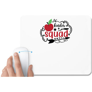                       UDNAG White Mousepad 'Kinder | kinder squad' for Computer / PC / Laptop [230 x 200 x 5mm]                                              