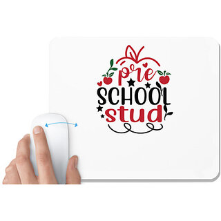                       UDNAG White Mousepad 'Teacher Student | pre-school stud' for Computer / PC / Laptop [230 x 200 x 5mm]                                              