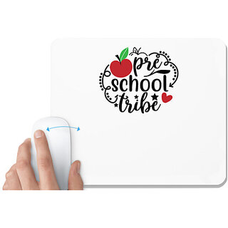                       UDNAG White Mousepad 'Teacher Student | preschool tribe' for Computer / PC / Laptop [230 x 200 x 5mm]                                              