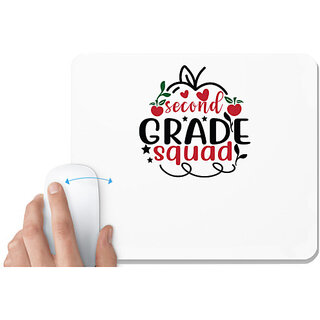                       UDNAG White Mousepad 'Teacher Student | second grad squad' for Computer / PC / Laptop [230 x 200 x 5mm]                                              
