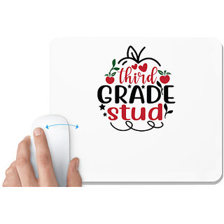                       UDNAG White Mousepad 'Teacher Student | Third grade tude' for Computer / PC / Laptop [230 x 200 x 5mm]                                              