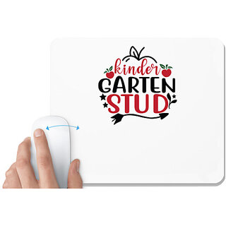                       UDNAG White Mousepad 'Teacher Student | KINDER GARTEN STUD' for Computer / PC / Laptop [230 x 200 x 5mm]                                              