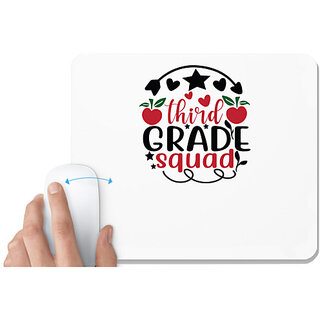                       UDNAG White Mousepad 'Teacher Student | Third grade squad' for Computer / PC / Laptop [230 x 200 x 5mm]                                              