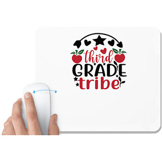                       UDNAG White Mousepad 'Teacher Student | Third grade tribe' for Computer / PC / Laptop [230 x 200 x 5mm]                                              