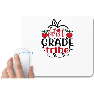                       UDNAG White Mousepad 'Teacher Student | first grade tribe' for Computer / PC / Laptop [230 x 200 x 5mm]                                              