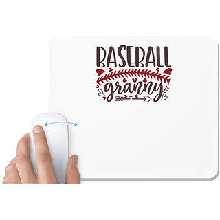                       UDNAG White Mousepad 'Baseball | Baseball granny' for Computer / PC / Laptop [230 x 200 x 5mm]                                              