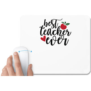                       UDNAG White Mousepad 'Teacher Student | best teaches ever' for Computer / PC / Laptop [230 x 200 x 5mm]                                              