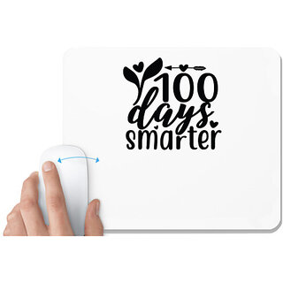                       UDNAG White Mousepad 'Teacher Student | 100 days smarter' for Computer / PC / Laptop [230 x 200 x 5mm]                                              