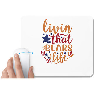                       UDNAG White Mousepad 'Winter | LIvin that bear' for Computer / PC / Laptop [230 x 200 x 5mm]                                              