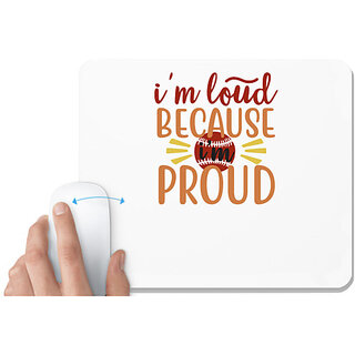                       UDNAG White Mousepad 'Teacher Student | i'm loud because i'm proud' for Computer / PC / Laptop [230 x 200 x 5mm]                                              